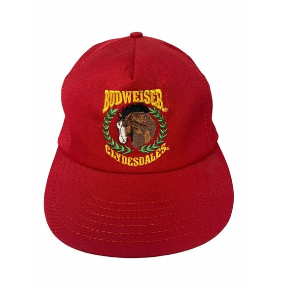 Budweiser Other - Budweiser Clydsdales Embroidered Vintage Snapback Hat Cap Red Beer Advertising
